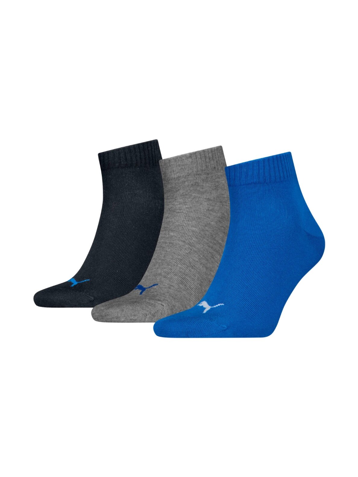 Puma Quarter Plain kojinės 3 pak. tamsiai mėlyna, pilka, mėlyna 938589 08 Puma Quarter Plain kojinės 3 pak. tamsiai mėlyna, pilka, mėlyna 938589 08