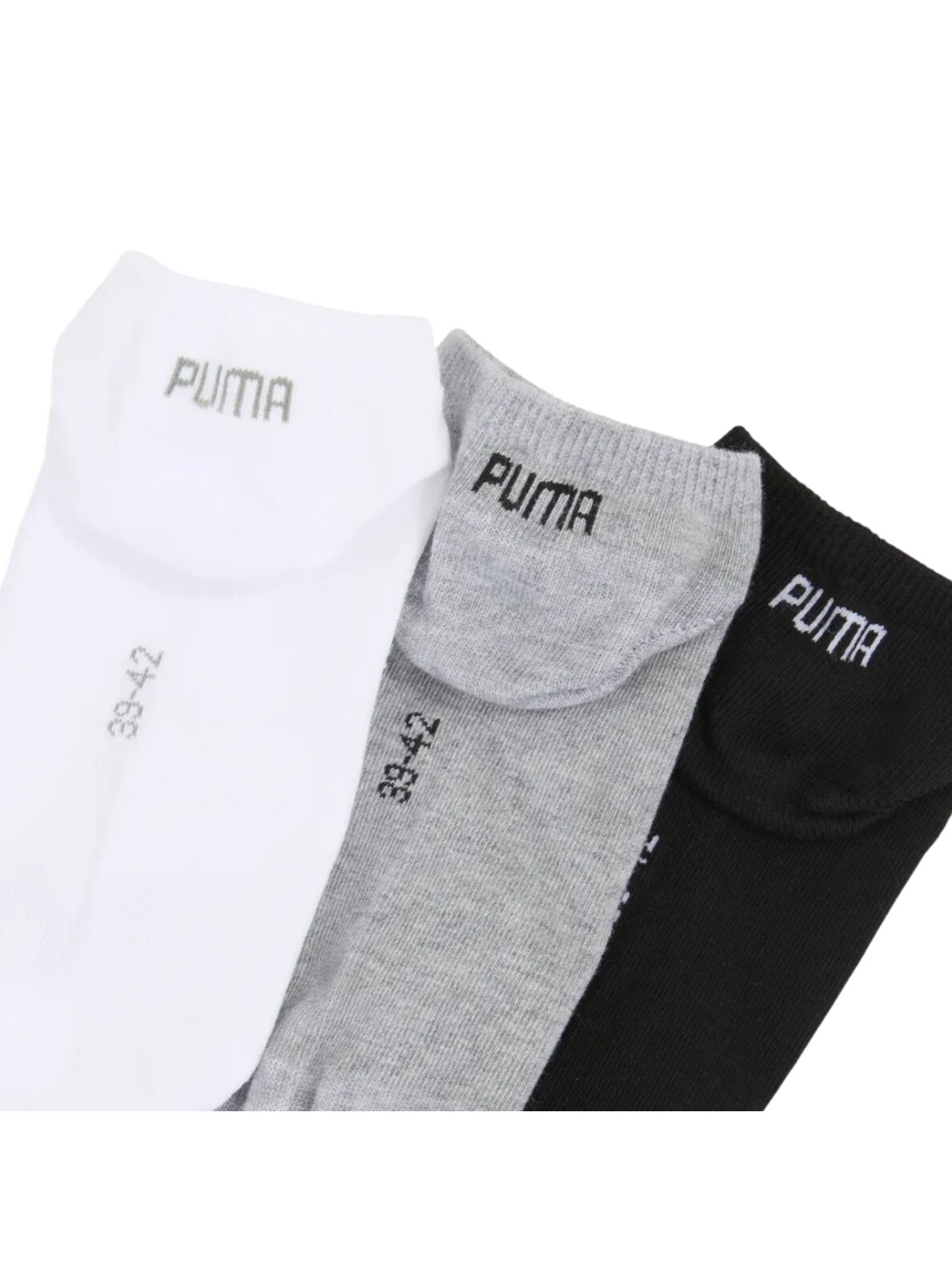 Puma Sneaker Plain kojinės 3 pak. pilkos, baltos, juodos 938624 17 1 Puma Sneaker Plain kojinės 3 pak. pilkos, baltos, juodos 938624 17 1