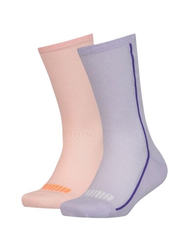 Puma Mesh Sock vaikiškos kojinės 2 poros violetinės, persikų spalvos 907628 02