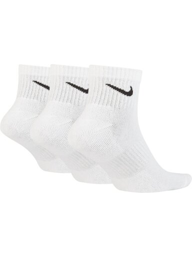 Nike Everyday Cushioned kulkšnies kojinės 3 poros baltos SX7667 100