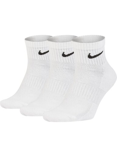 Nike Everyday Cushioned kulkšnies kojinės 3 poros baltos SX7667 100