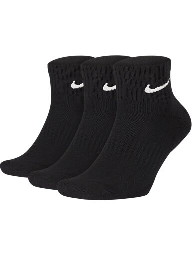 Nike Everyday Cushioned kulkšnies kojinės 3 poros juodos SX7667 010