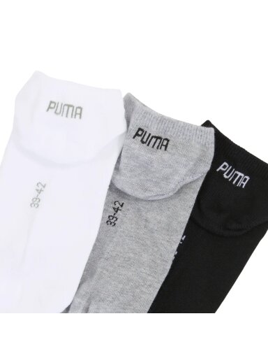 Puma Sneaker Plain kojinės 3 pak. pilkos, baltos, juodos 938624 17 Puma Sneaker Plain kojinės 3 pak. pilkos, baltos, juodos 938624 17
