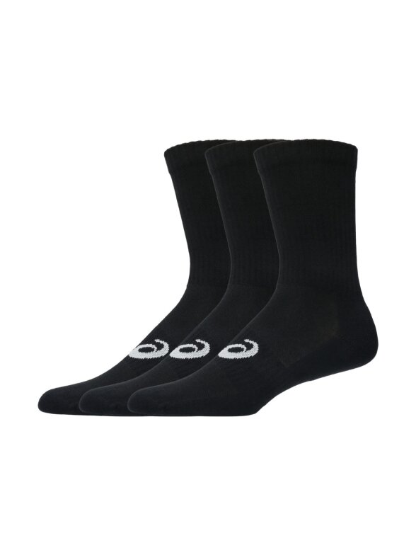Asics Crew kojinės, 3 poros, juodos 3033C298 001 Asics Crew kojinės, 3 poros, juodos 3033C298 001