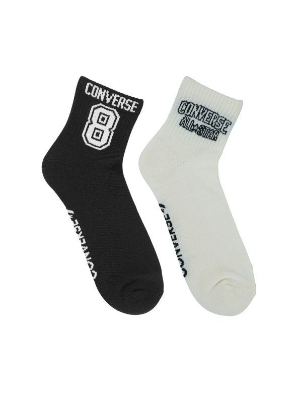 Converse kojinės 2 pak. baltos, juodos E1345A 1