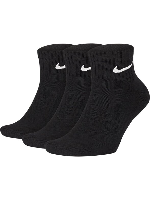 Nike Everyday Cushioned kulkšnies kojinės 3 poros juodos SX7667 010