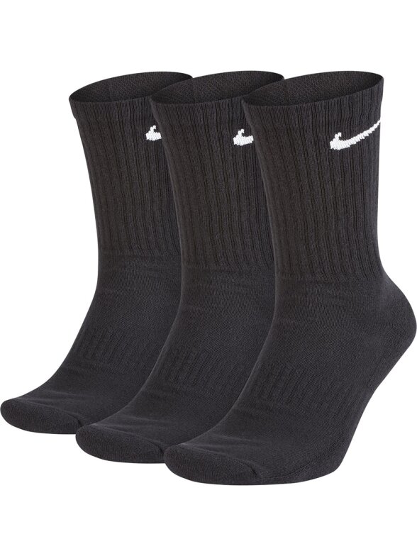 Nike Everyday Cushioned Crew kojinės 3 poros juodos SX7664 010 Nike Everyday Cushioned Crew kojinės 3 poros juodos SX7664 010
