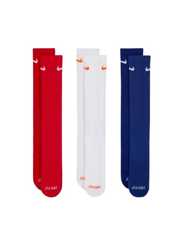 Nike Everyday Plus Cushioned kojinės 3 poros raudonos, baltos, tamsiai mėlynos SX6888 996