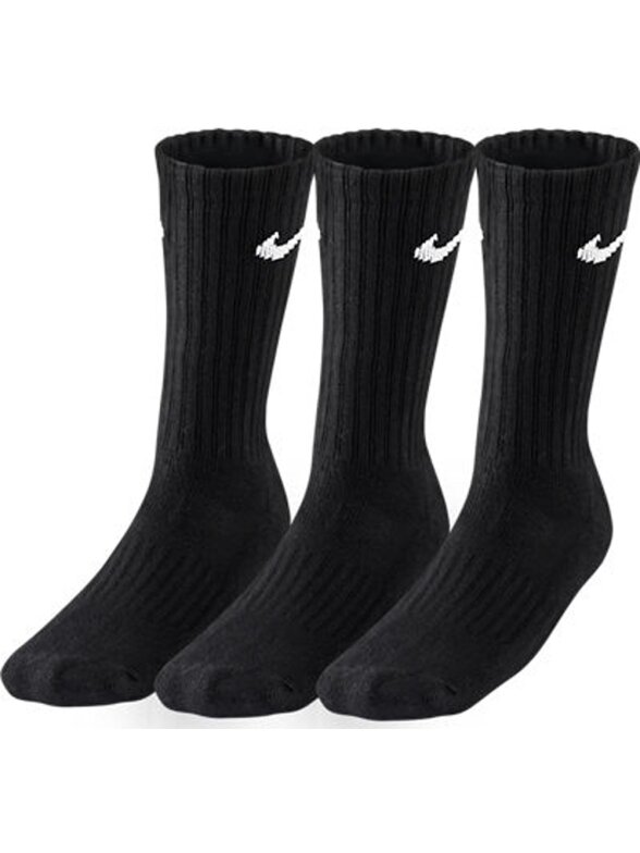 Nike Value Cotton Crew kojinės vyrams, 3 poros, juodos Nike Value Cotton Crew kojinės vyrams, 3 poros, juodos