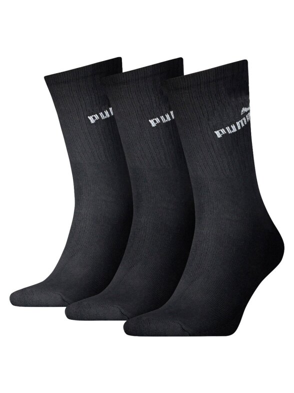 PUMA ilgos juodos kojinės vyrams 3 poros 7308 200 PUMA ilgos juodos kojinės vyrams 3 poros 7308 200