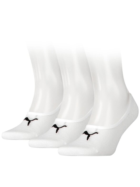 Puma Footie 3Pack Unisex kojinės baltos 906930 02 Puma Footie 3Pack Unisex kojinės baltos 906930 02