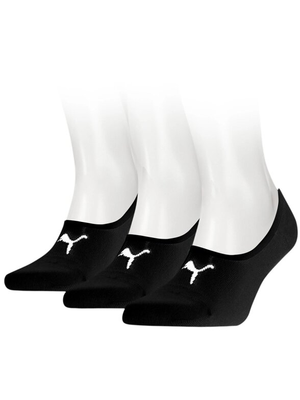 Puma Footie 3Pack Unisex kojinės juodos 906930 01 Puma Footie 3Pack Unisex kojinės juodos 906930 01