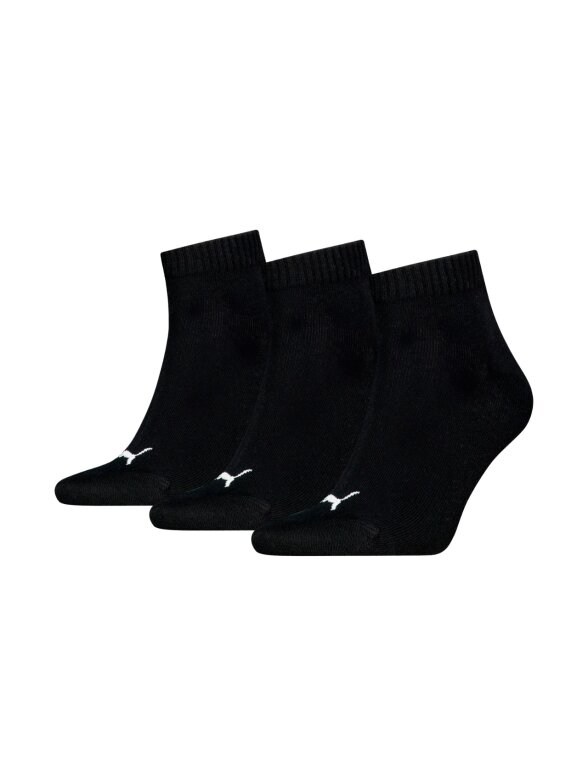 Puma Quarter Plain kojinės 3 poros juodos 938589 06
