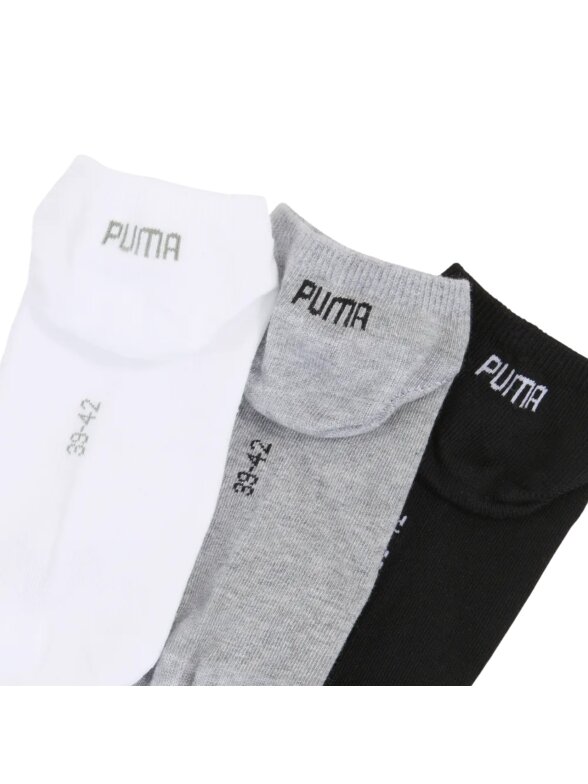 Puma Sneaker Plain kojinės 3 pak. pilkos, baltos, juodos 938624 17 1 Puma Sneaker Plain kojinės 3 pak. pilkos, baltos, juodos 938624 17 1