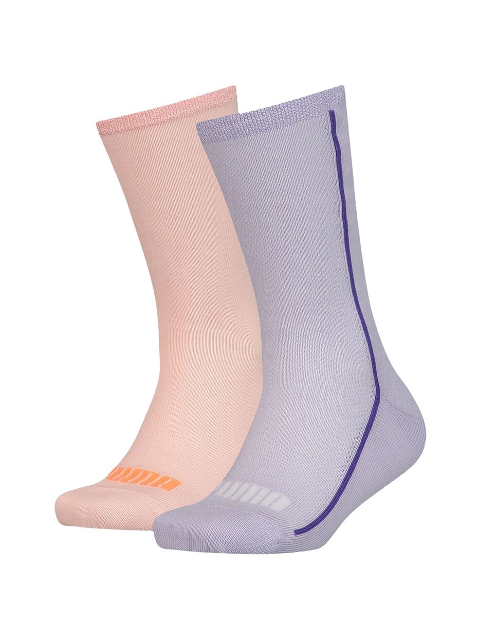 Puma Mesh Sock vaikiškos kojinės 2 poros violetinės, persikų spalvos 907628 02 Puma Mesh Sock vaikiškos kojinės 2 poros violetinės, persikų spalvos 907628 02