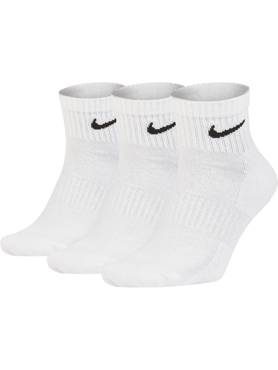 Nike Everyday Cushioned kulkšnies kojinės 3 poros baltos SX7667 100