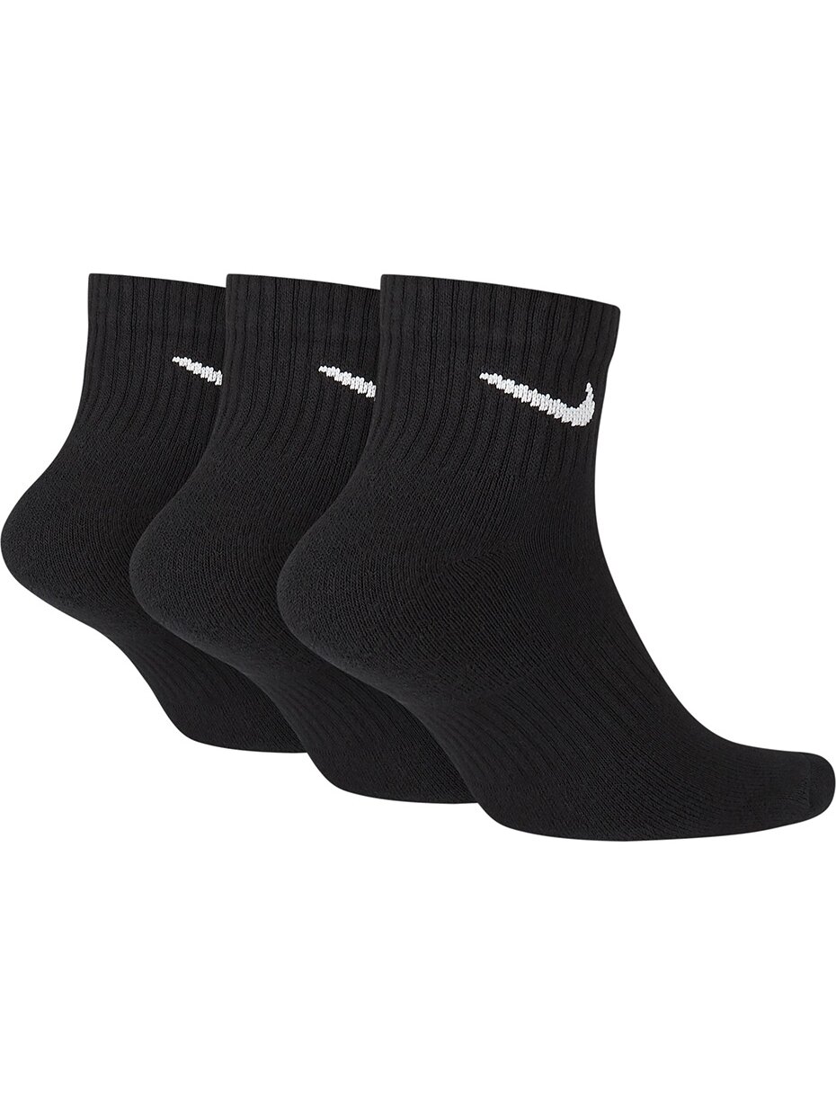 Nike Everyday Cushioned kulkšnies kojinės 3 poros juodos SX7667 010 1