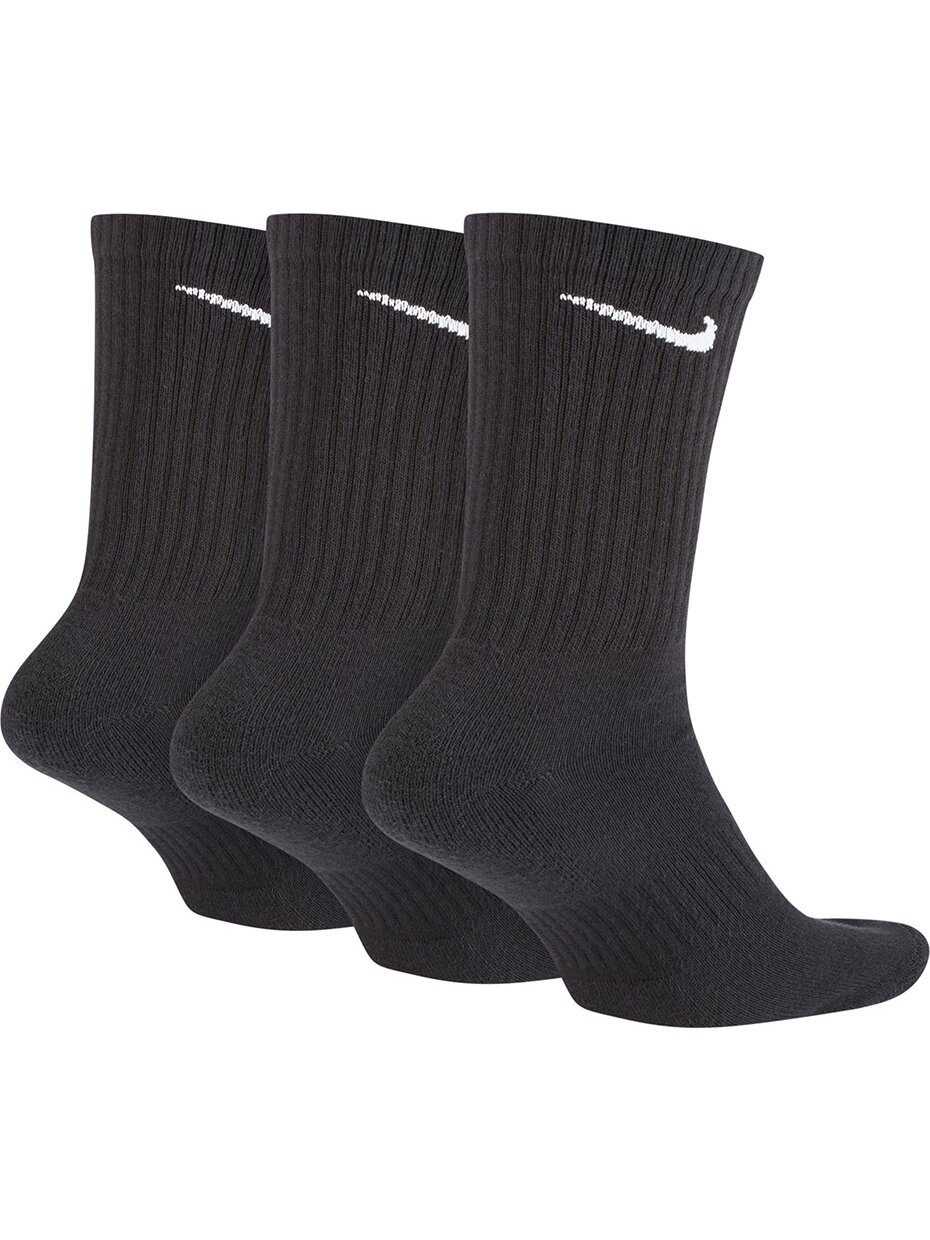 Nike Everyday Cushioned Crew kojinės 3 poros juodos SX7664 010 1 Nike Everyday Cushioned Crew kojinės 3 poros juodos SX7664 010 1
