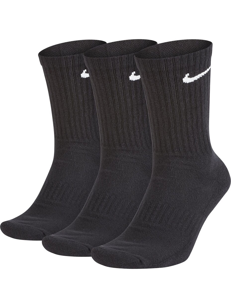 Nike Everyday Cushioned Crew kojinės 3 poros juodos SX7664 010
