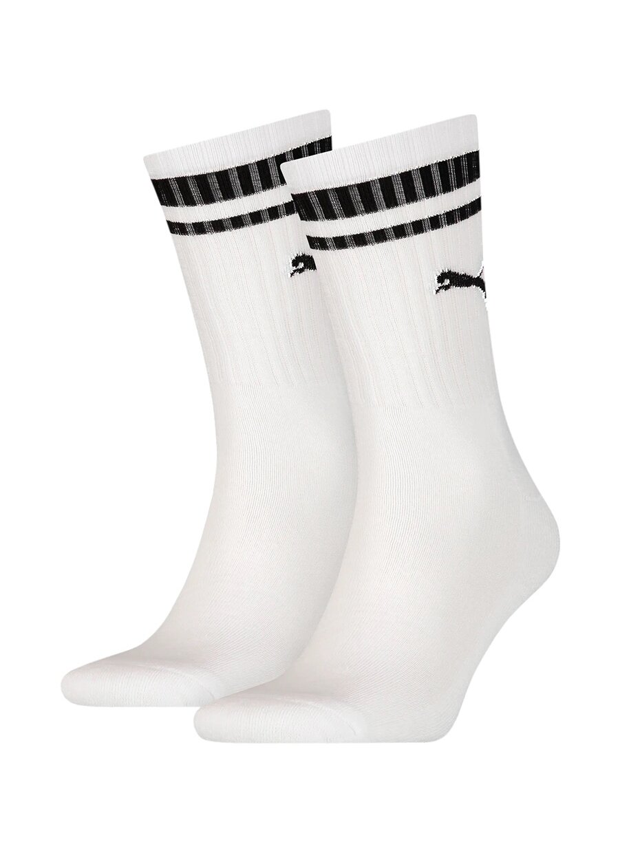 Puma Crew Heritage Stripe 2Pack Unisex kojinės baltos 907944 02