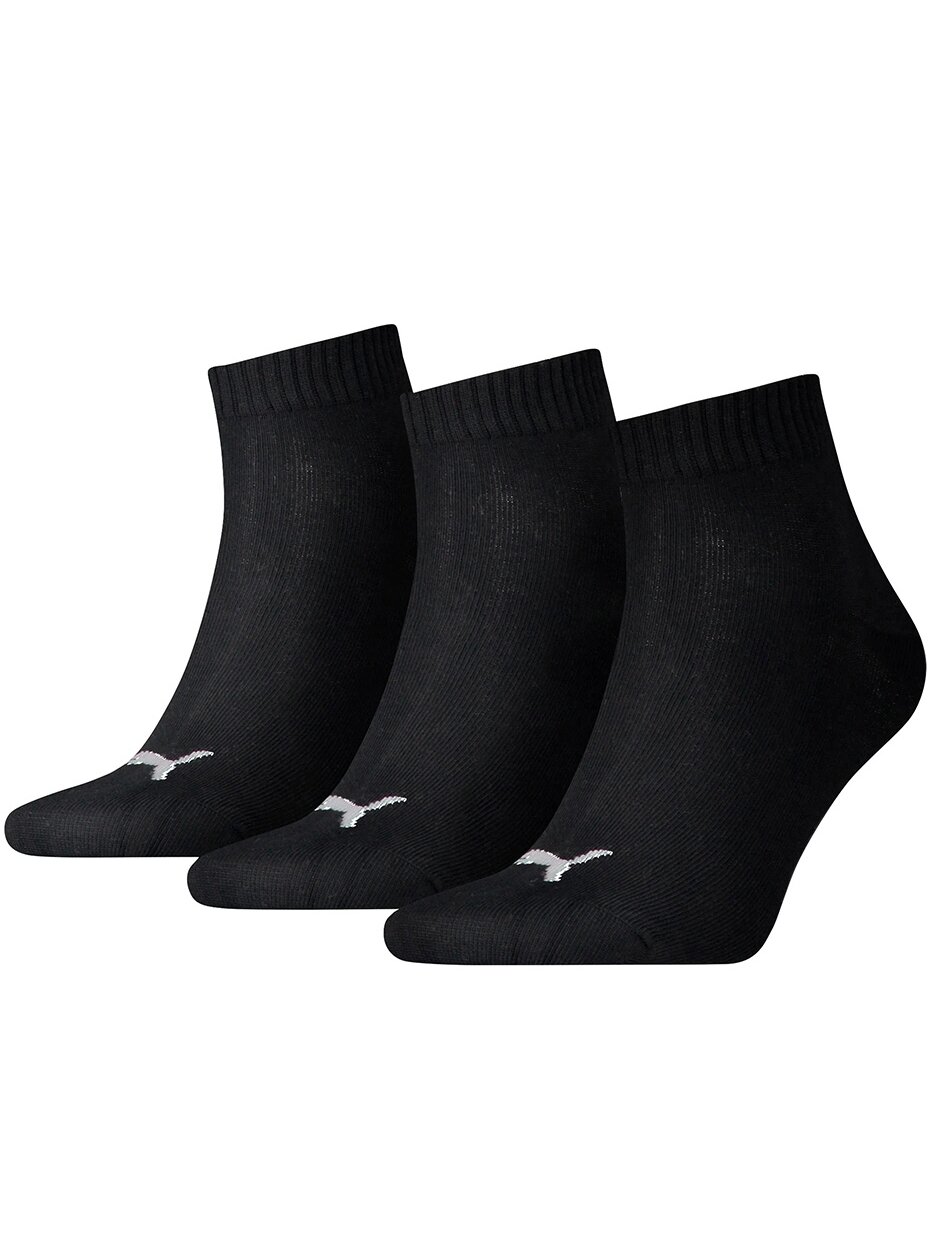 Puma Unisex Quarter Plain 3P kojinės juodos 906978 32/2710800012