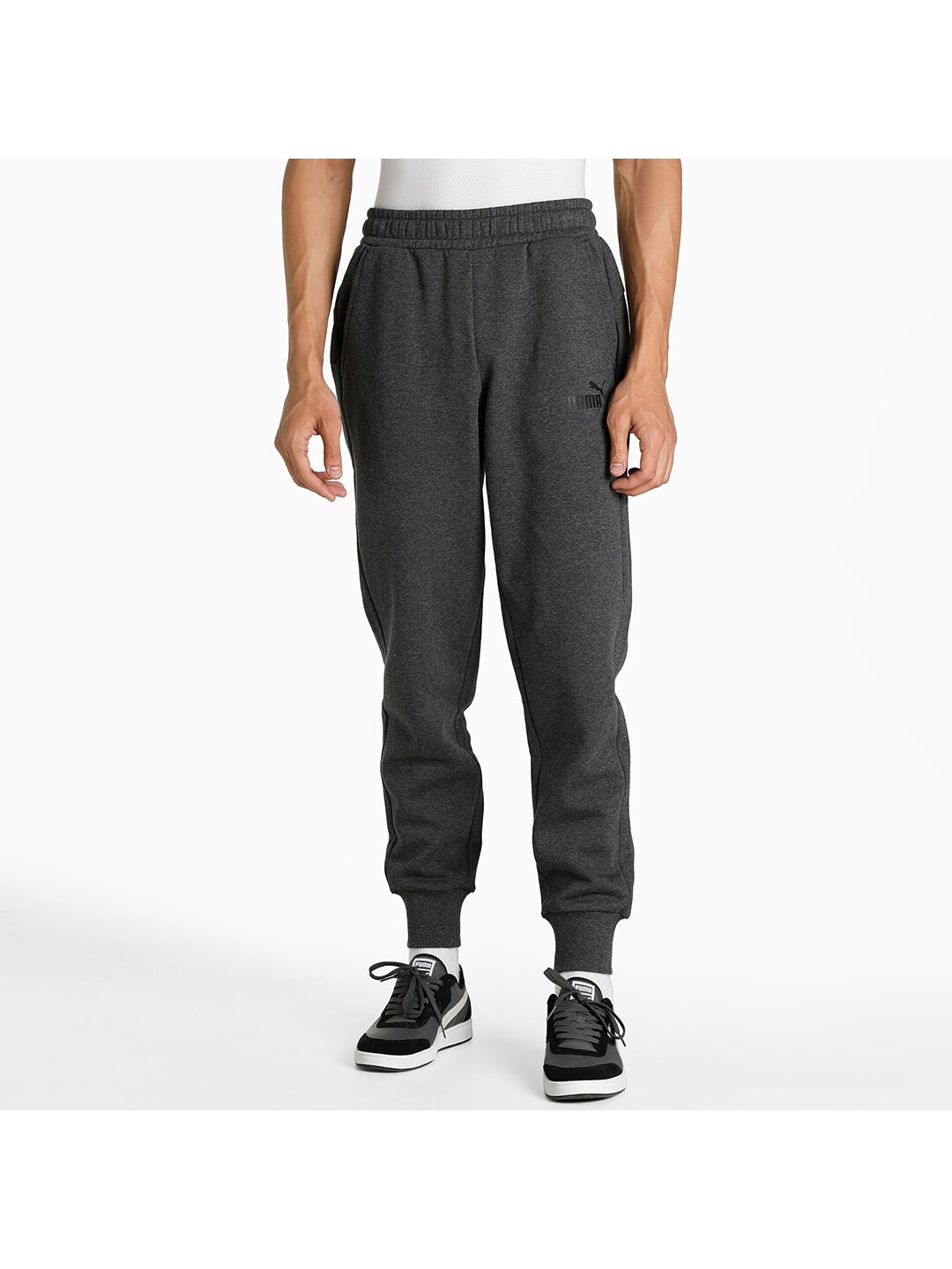 Puma ESS Logo Pants FL vyriškos kelnės, tamsiai pilkos 586714 07