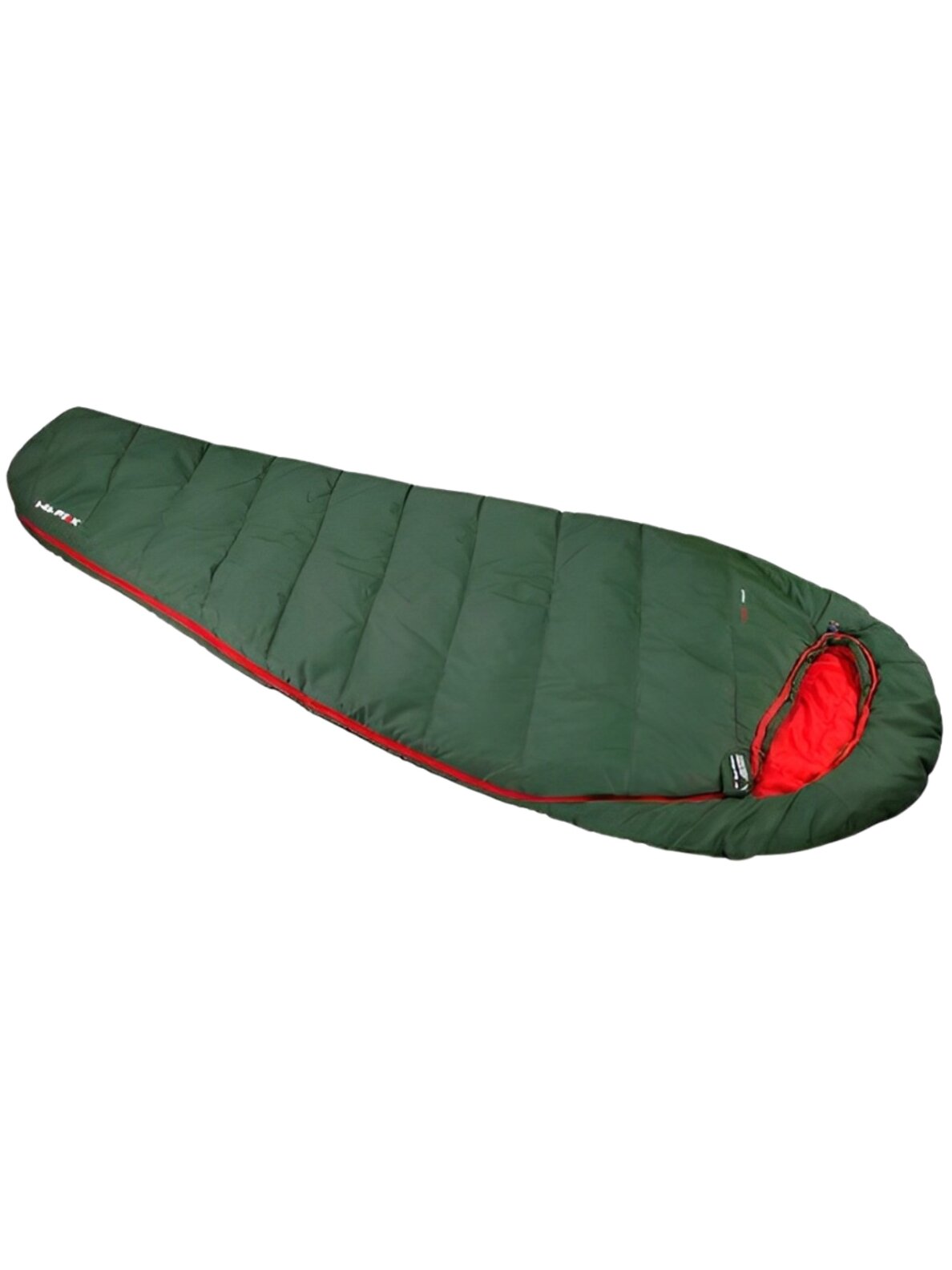 Miegmaišis High Peak Pak 600 Eco 210x75x50 cm žalio-raudona 23247 Miegmaišis High Peak Pak 600 Eco 210x75x50 cm žalio-raudona 23247