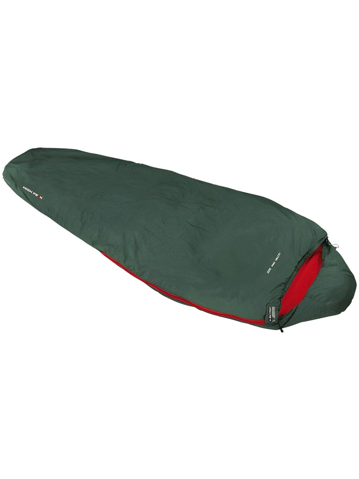 Miegmaišis High Peak Ultra Pak 500 Eco 205x75x50 cm žalio-raudona 23254 Miegmaišis High Peak Ultra Pak 500 Eco 205x75x50 cm žalio-raudona 23254