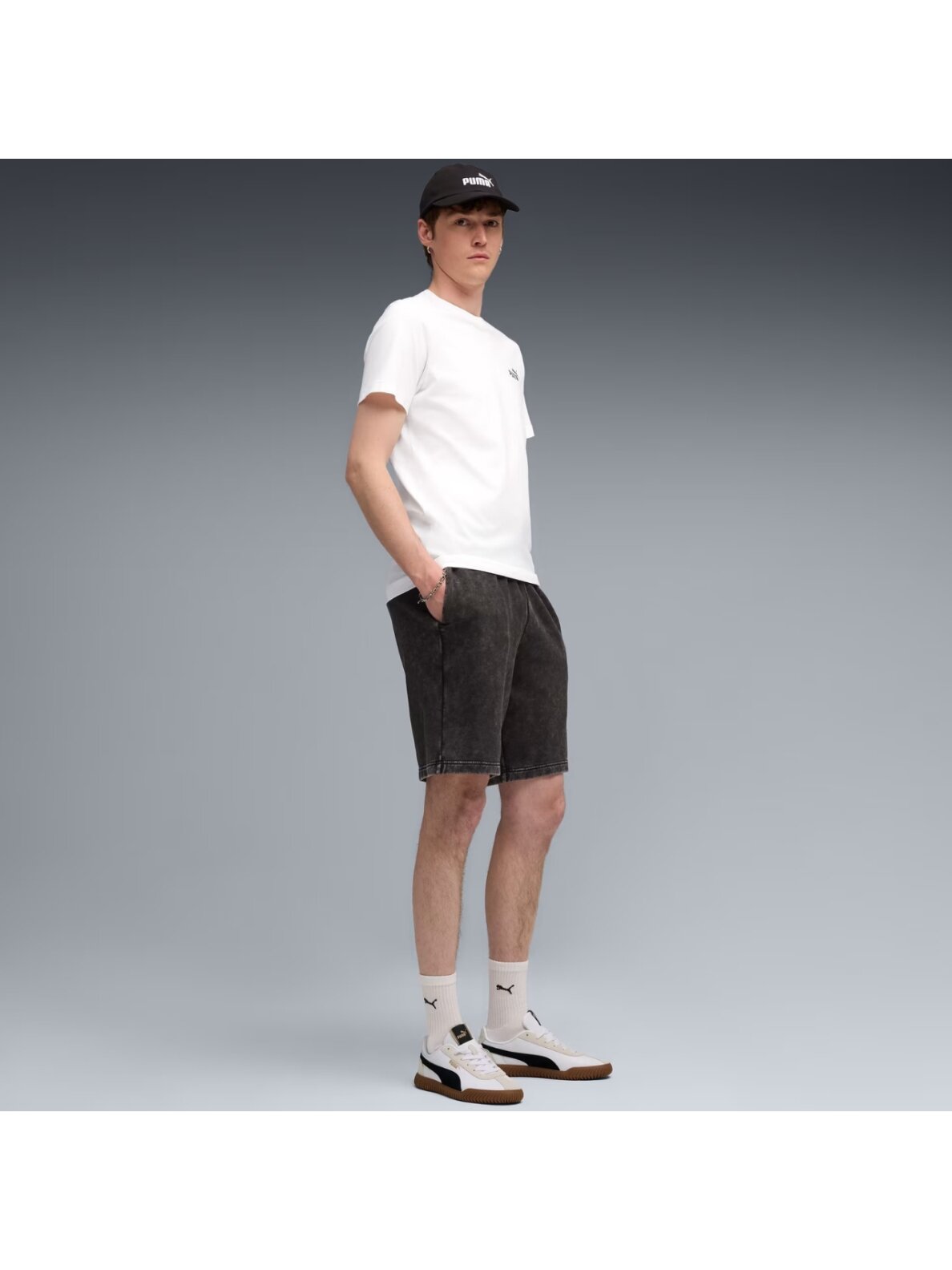 Puma Ess Elevated Relaxed Wash šortai vyrams juodi-pilki 688052 01 4