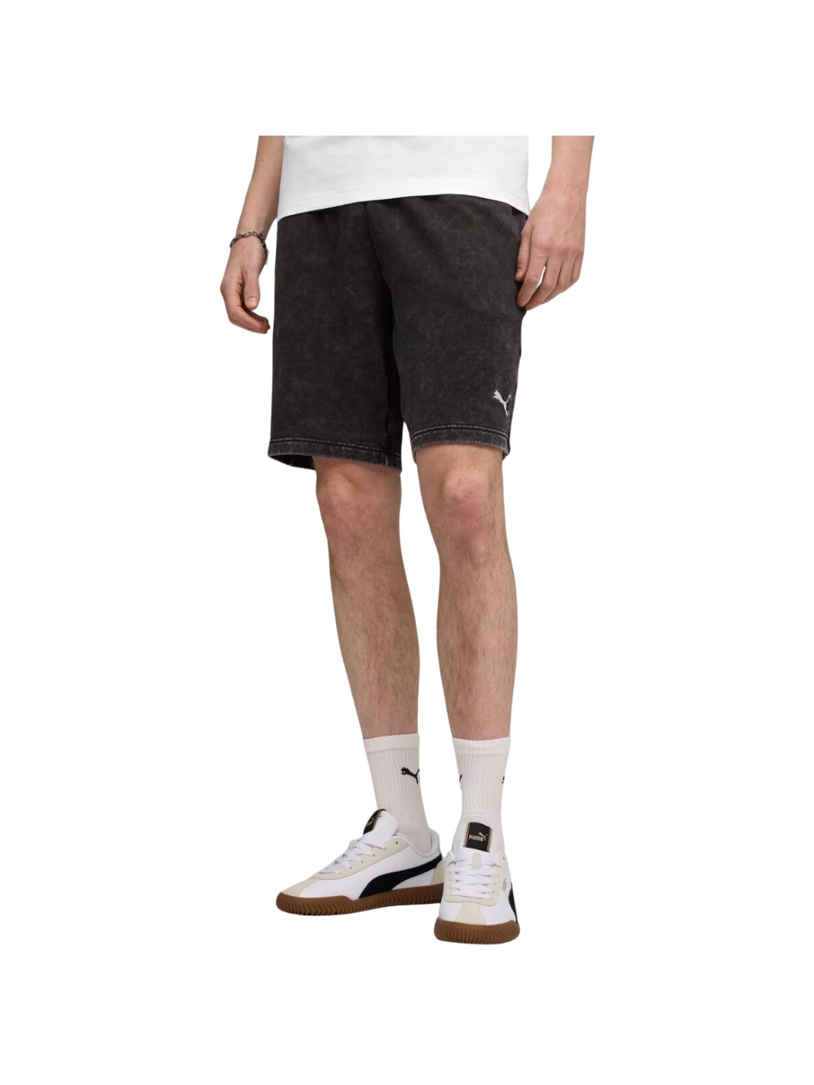 Puma Ess Elevated Relaxed Wash šortai vyrams juodi-pilki 688052 01