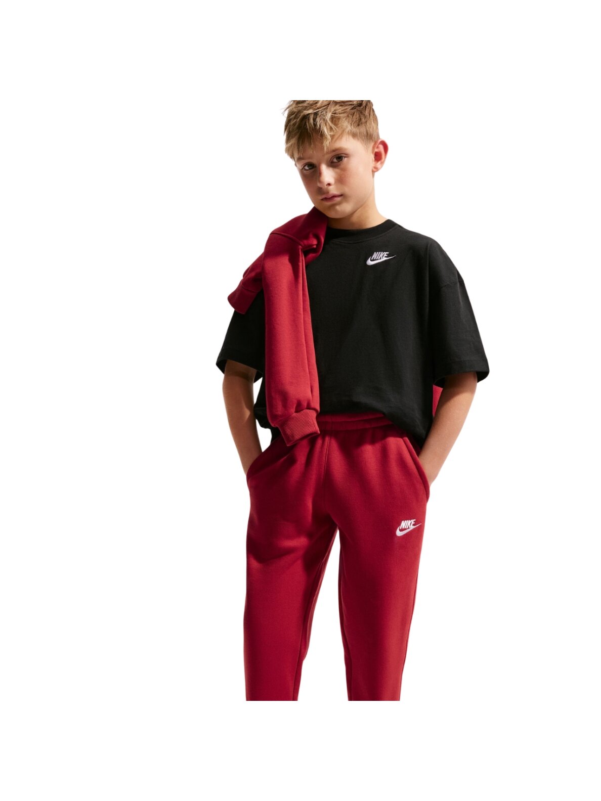 Nike Sportswear Club Fleece vaikiškos kelnės, raudonos FD3008 608 4