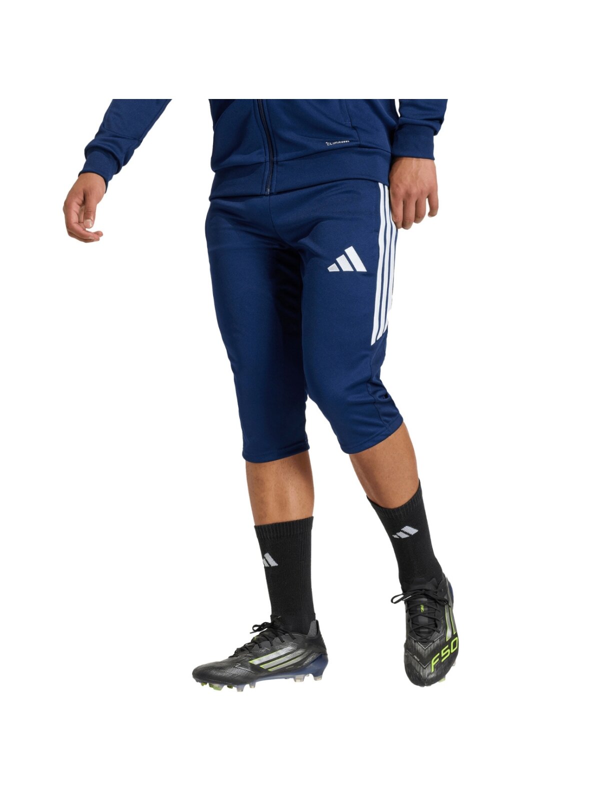 Adidas vyriškos 3/4 treniruočių kelnės Tiro 26 League Training tamsiai mėlynos KA6341 Adidas vyriškos 3/4 treniruočių kelnės Tiro 26 League Training tamsiai mėlynos KA6341
