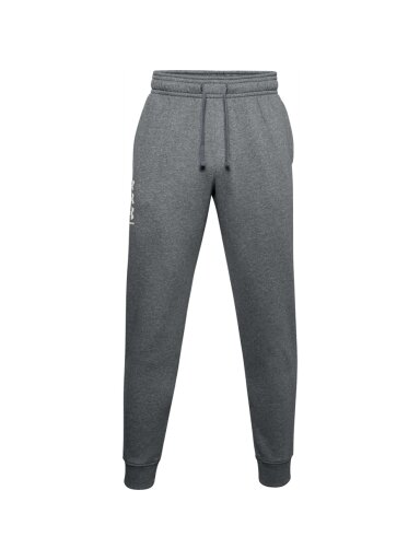 Under Armour Rival Fleece 3Logo Jogger vyriškos kelnės, tamsiai pilkos 1357131 012
