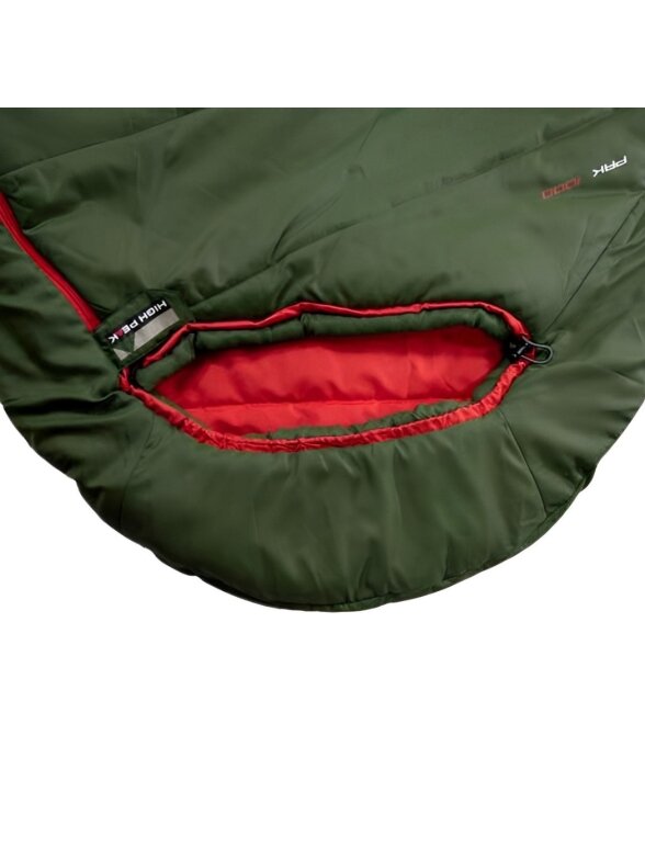 Miegmaišis High Peak Pak 600 Eco 210x75x50 cm žalio-raudona 23247 1