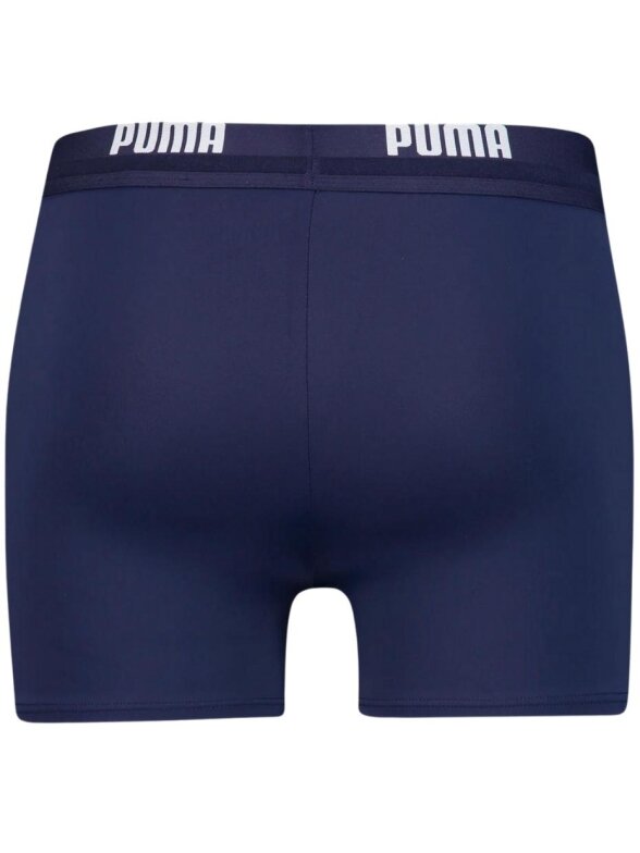 Puma Swim Men Logo Swim Trunk vyriški plaukimo šortai, tamsiai mėlyni 907657 01 1 Puma Swim Men Logo Swim Trunk vyriški plaukimo šortai, tamsiai mėlyni 907657 01 1