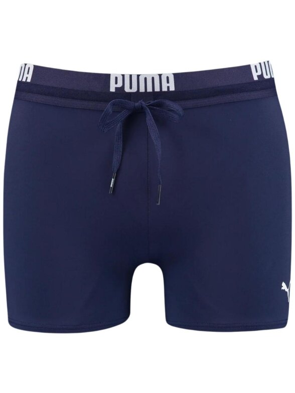 Puma Swim Men Logo Swim Trunk vyriški plaukimo šortai, tamsiai mėlyni 907657 01 Puma Swim Men Logo Swim Trunk vyriški plaukimo šortai, tamsiai mėlyni 907657 01