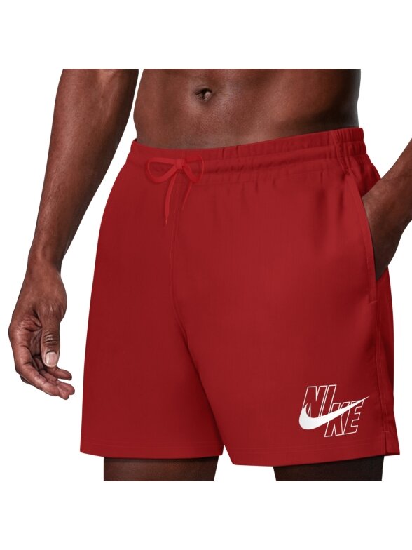 Nike Logo Lap 5" Volley plaukimo šortai, raudoni NESSG574 614 2 Nike Logo Lap 5" Volley plaukimo šortai, raudoni NESSG574 614 2