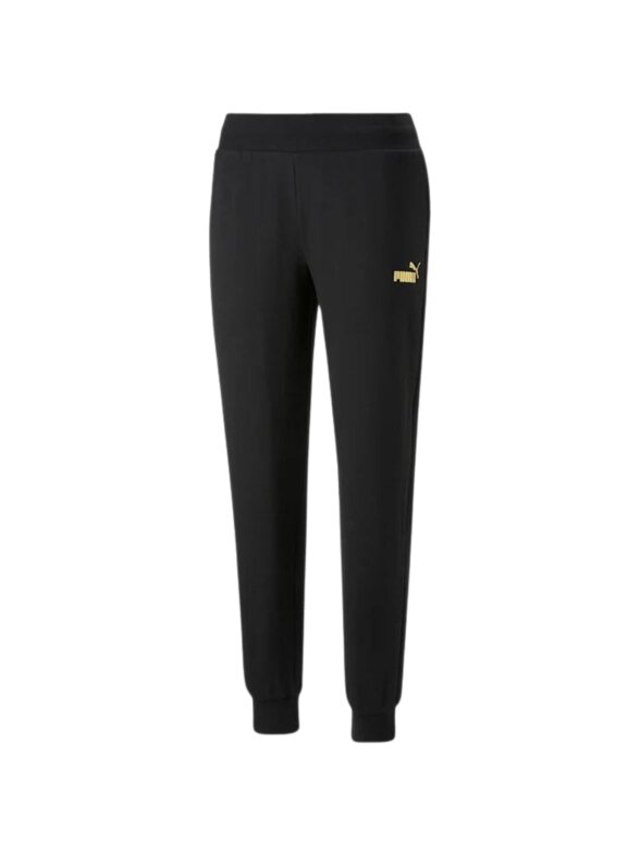 Puma ESS+ Metallic Pants FL moteriškos kelnės juodos 849959 01 Puma ESS+ Metallic Pants FL moteriškos kelnės juodos 849959 01