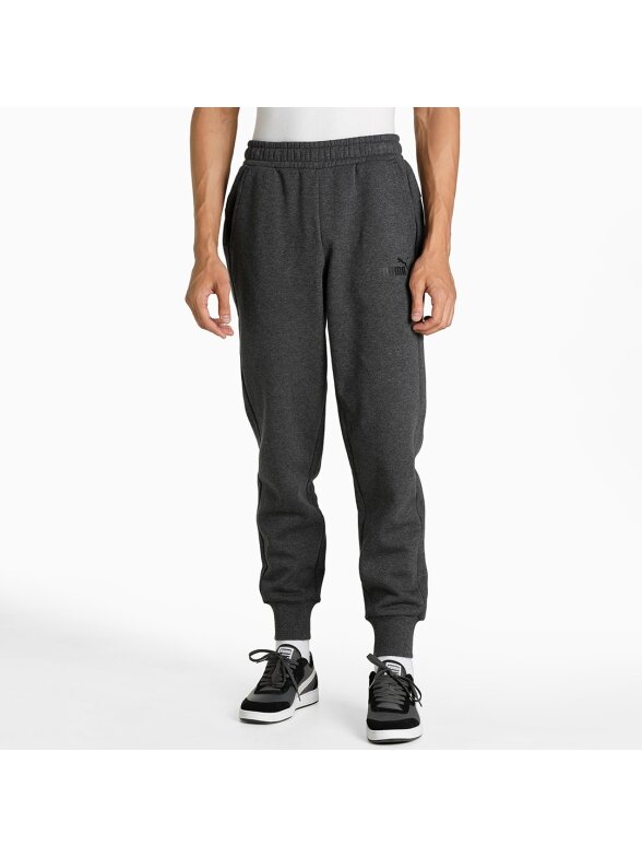 Puma ESS Logo Pants FL vyriškos kelnės, tamsiai pilkos 586714 07 Puma ESS Logo Pants FL vyriškos kelnės, tamsiai pilkos 586714 07