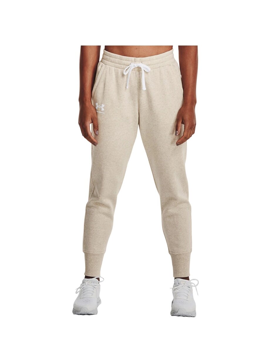 Under Armour Rival Fleece moteriškos kelnės, kreminės 1356416 783 1