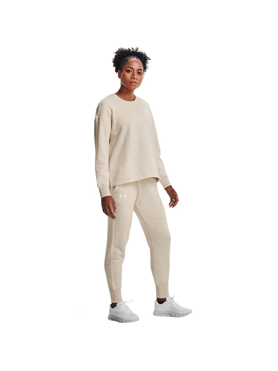 Under Armour Rival Fleece moteriškos kelnės, kreminės 1356416 783 4