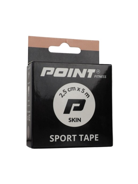 Point Tape sportinis tvarstis, 2,5 cm x 5 m, smėlio spalvos 1 Point Tape sportinis tvarstis, 2,5 cm x 5 m, smėlio spalvos 1