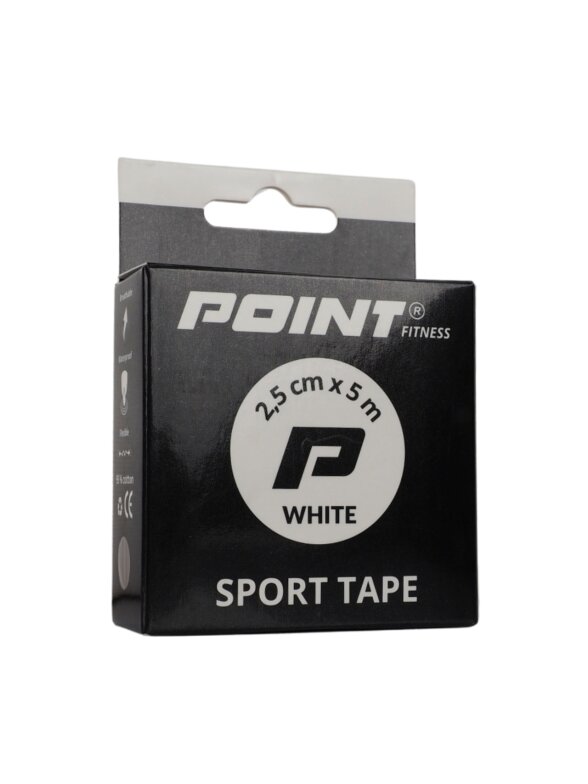 Point Tape sportinis tvarstis, 2,5 cm x 5 m, baltas 1 Point Tape sportinis tvarstis, 2,5 cm x 5 m, baltas 1
