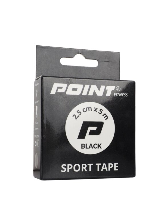 Point Tape sportinis tvarstis, 2,5 cm x 5 m, juodas 1 Point Tape sportinis tvarstis, 2,5 cm x 5 m, juodas 1