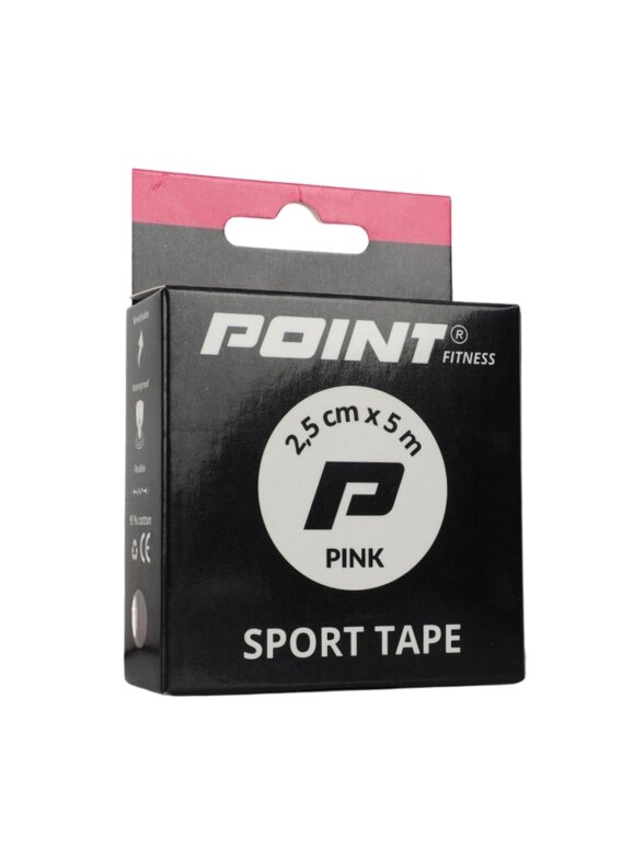 Point Tape sportinis tvarstis, 2,5 cm x 5 m, rožinis 1 Point Tape sportinis tvarstis, 2,5 cm x 5 m, rožinis 1