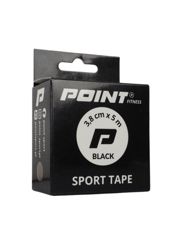 Point Tape sportinė kineziologinė juosta 3,8 cm x 5 m juoda 1 Point Tape sportinė kineziologinė juosta 3,8 cm x 5 m juoda 1