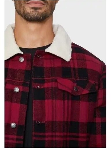 Threadbare languotas švarkas vyrams TBMD02874F Bordo / Juodas