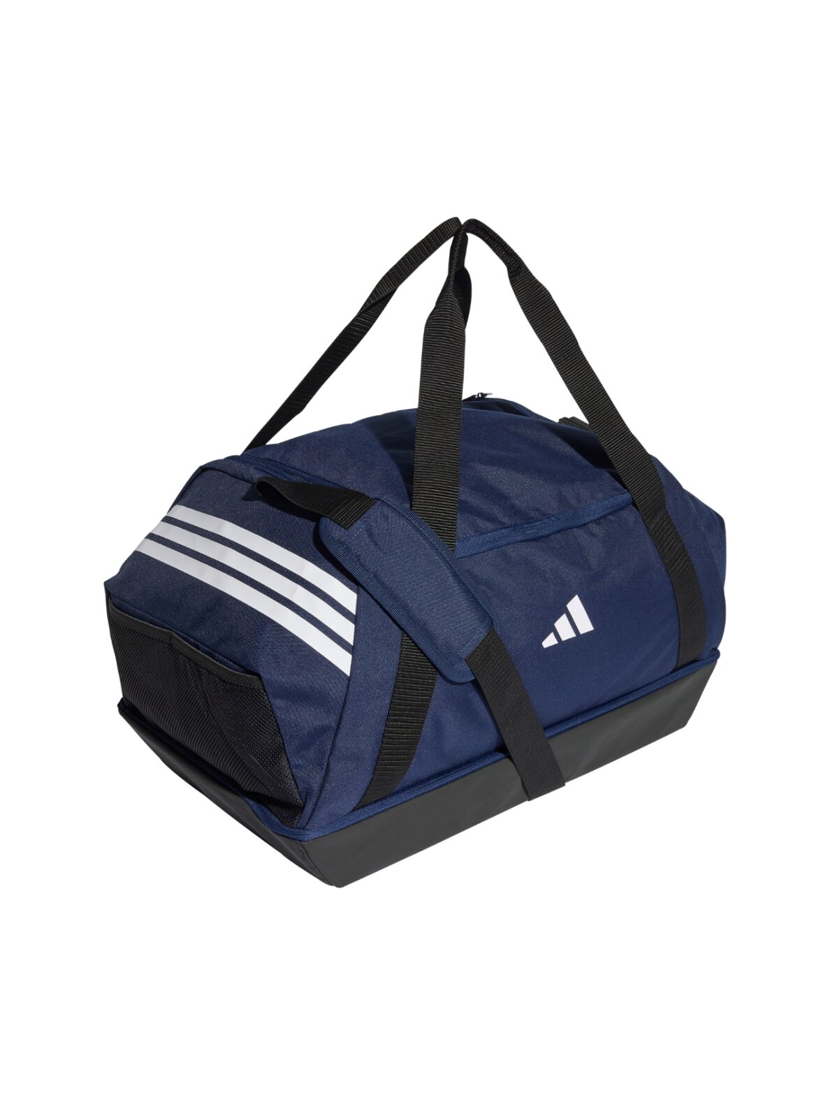 Adidas Tiro Duffle Medium sportinė krepšys su apatine skyriumi, tamsiai mėlyna 2 Adidas Tiro Duffle Medium sportinė krepšys su apatine skyriumi, tamsiai mėlyna 2