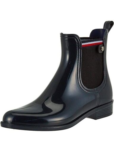 „Tommy Hilfiger“ juodi moteriški batai nuo lietaus „Tommy Hilfiger“ juodi moteriški batai nuo lietaus