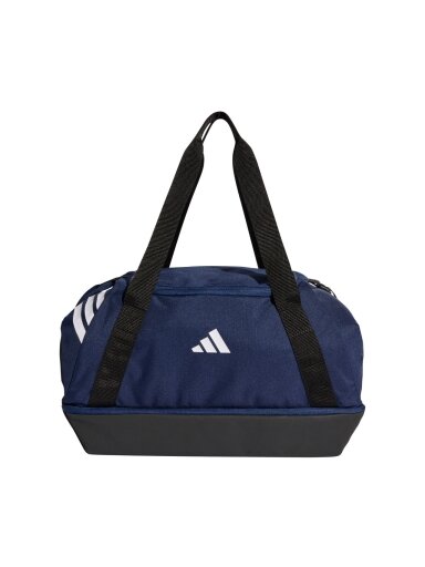 Adidas Tiro Duffle Small sportinė krepšis su apatine pertvara, tamsiai mėlyna Adidas Tiro Duffle Small sportinė krepšis su apatine pertvara, tamsiai mėlyna